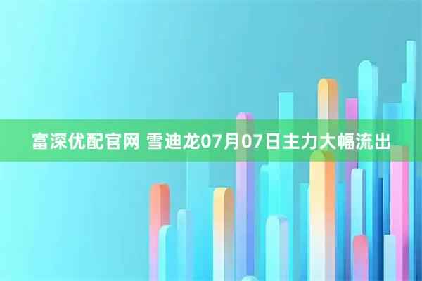 富深优配官网 雪迪龙07月07日主力大幅流出