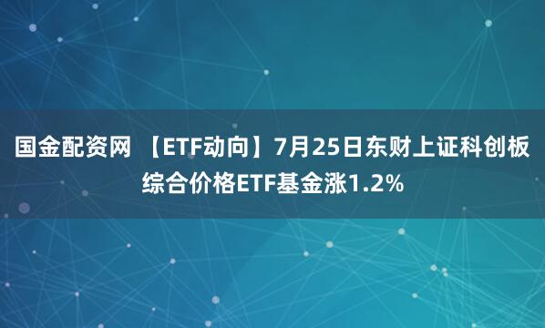 国金配资网 【ETF动向】7月25日东财上证科创板综合价格ETF基金涨1.2%